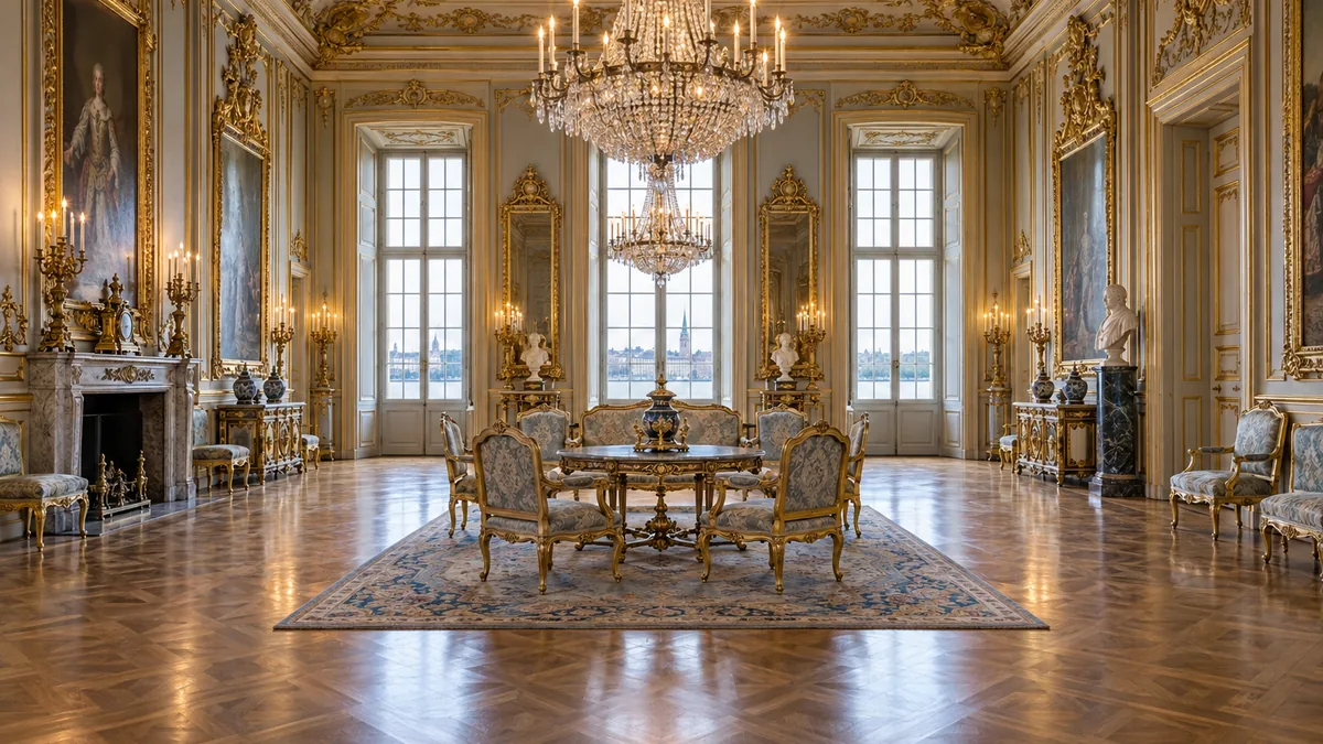Salle d'apparat dans les appartements royaux de Stockholm