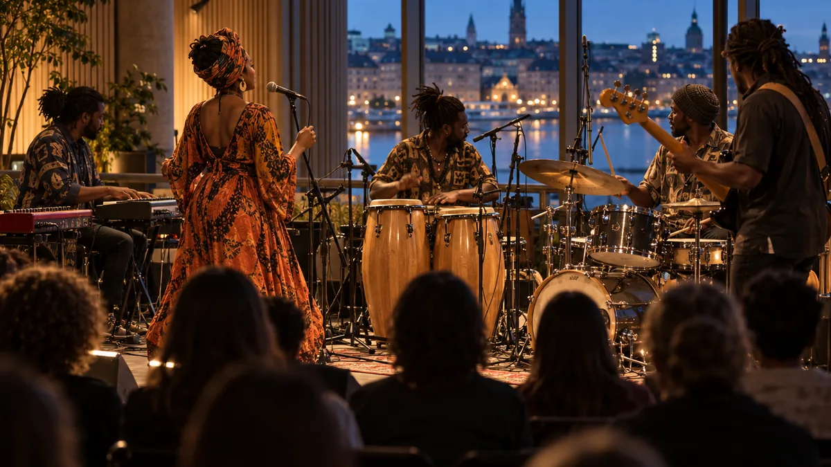Scène de musique afro-diasporique au Kongo Groove Festival 2026 à Stockholm