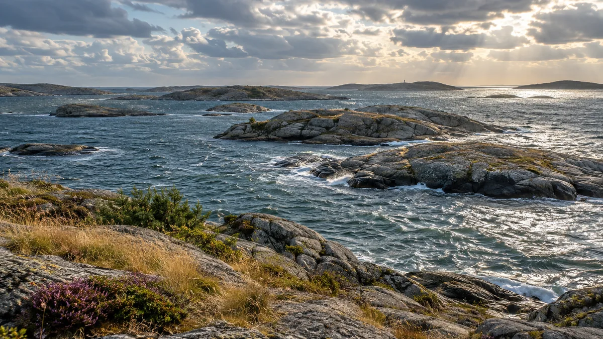 Climat maritime de Göteborg avec ciel changeant dans l’archipel