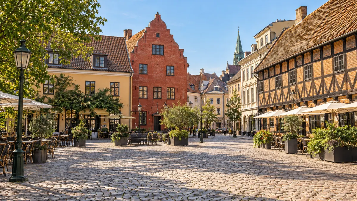 Centre historique de Malmö en Suède autour de Lilla Torg