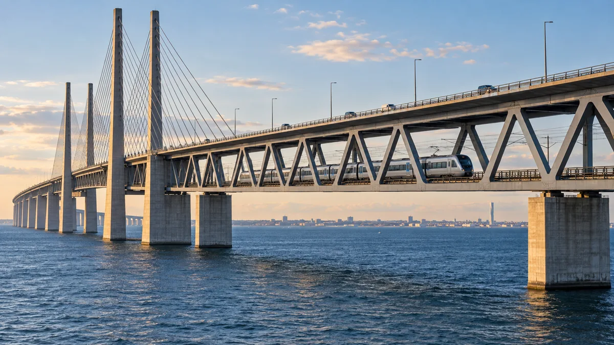 Öresundståg sur le pont reliant Copenhague à Malmö