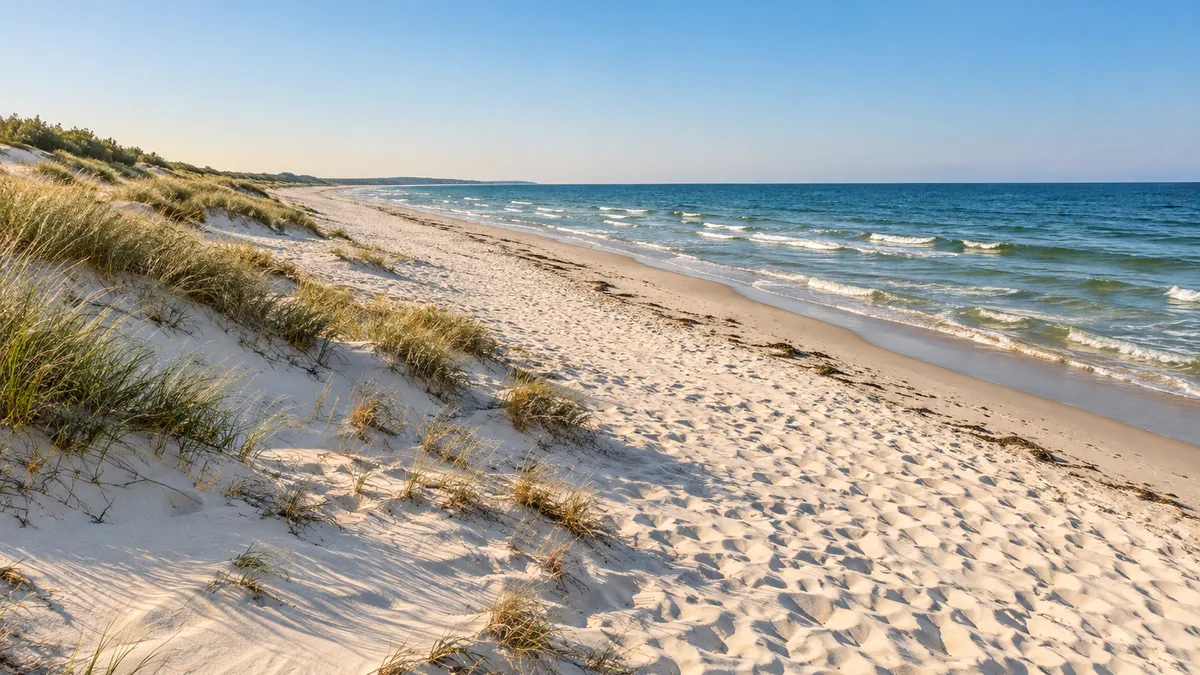 Plage de sable au bord de la mer Baltique en Suède