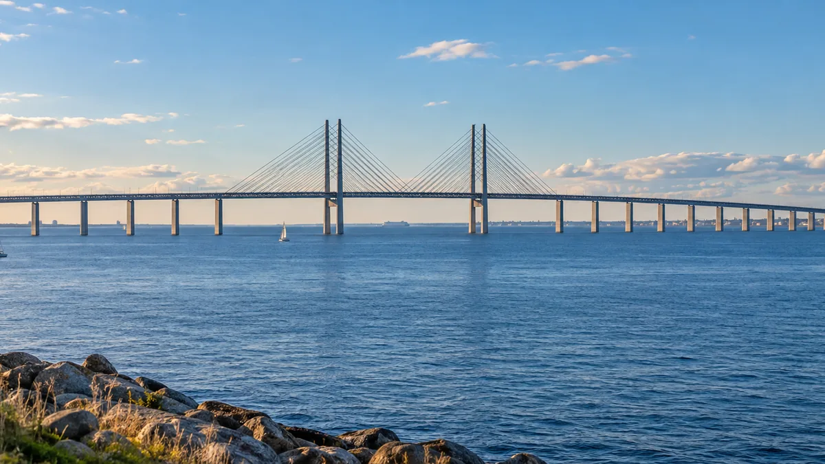 Pont Copenhague Malmö au-dessus du détroit de l’Øresund