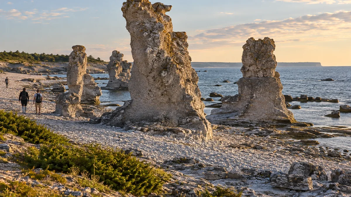 Rauks calcaires sur le littoral de Fårö au nord de Gotland