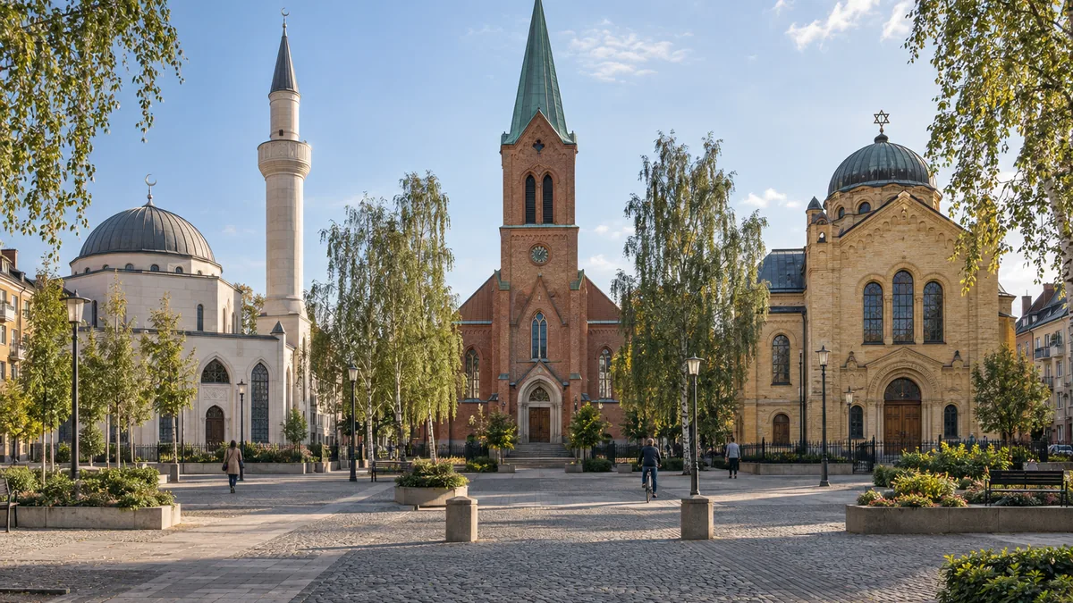 Lieux de culte représentant la diversité des religions en Suède