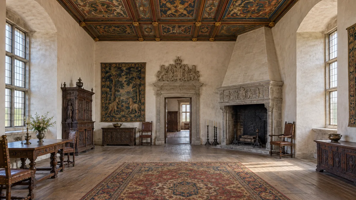 Salle Renaissance restaurée dans le château de Kalmar