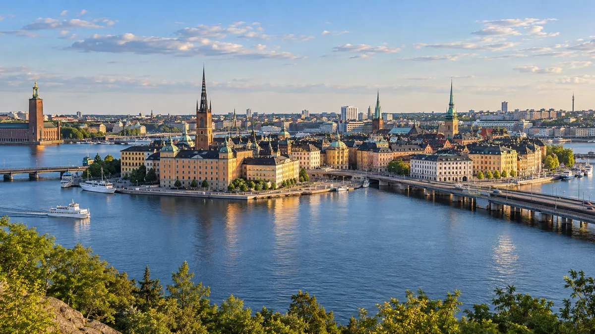 Vue panoramique de Stockholm et de ses îles en Suède