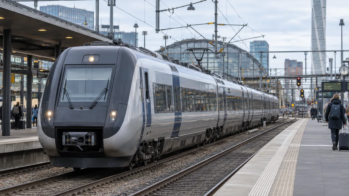 Train Copenhague Malmö en gare avant le départ