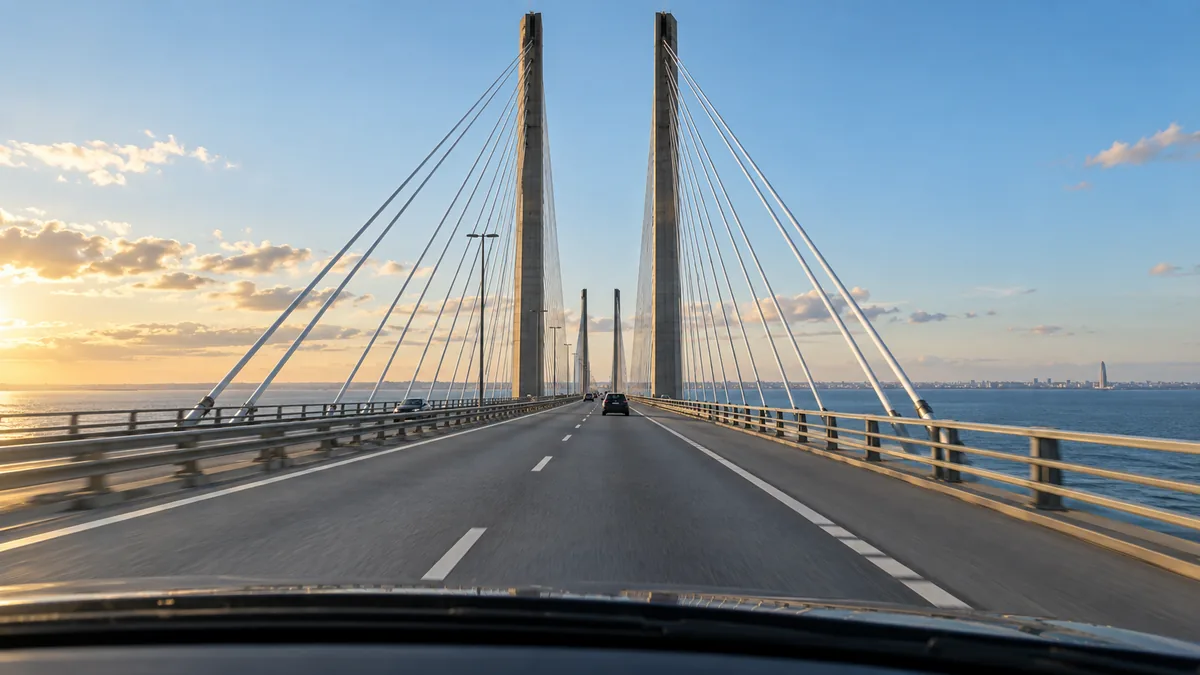 Traversée en voiture du pont de l’Øresund vers Malmö