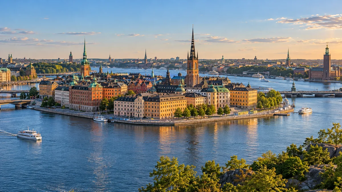 Vue de Stockholm et de ses îles parmi les villes de Suède